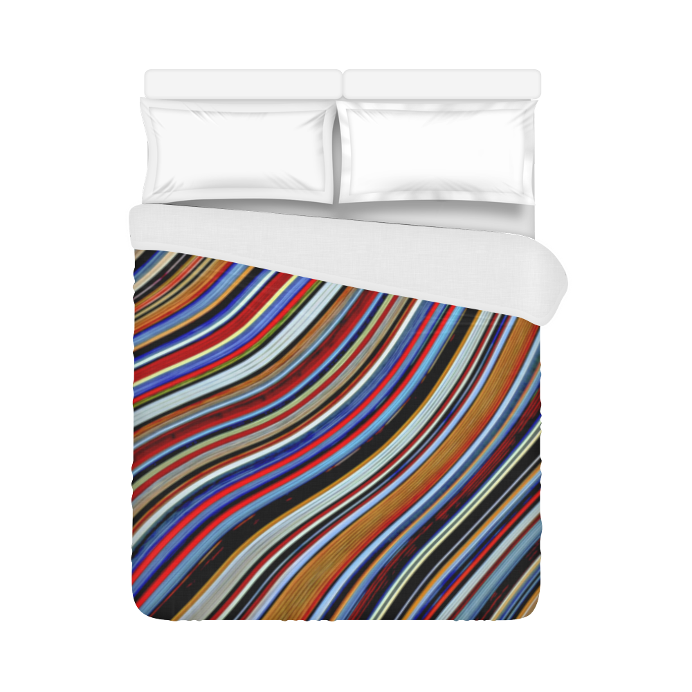 Wild Wavy Lines 10 Duvet Cover 86"x70" ( All-over-print)