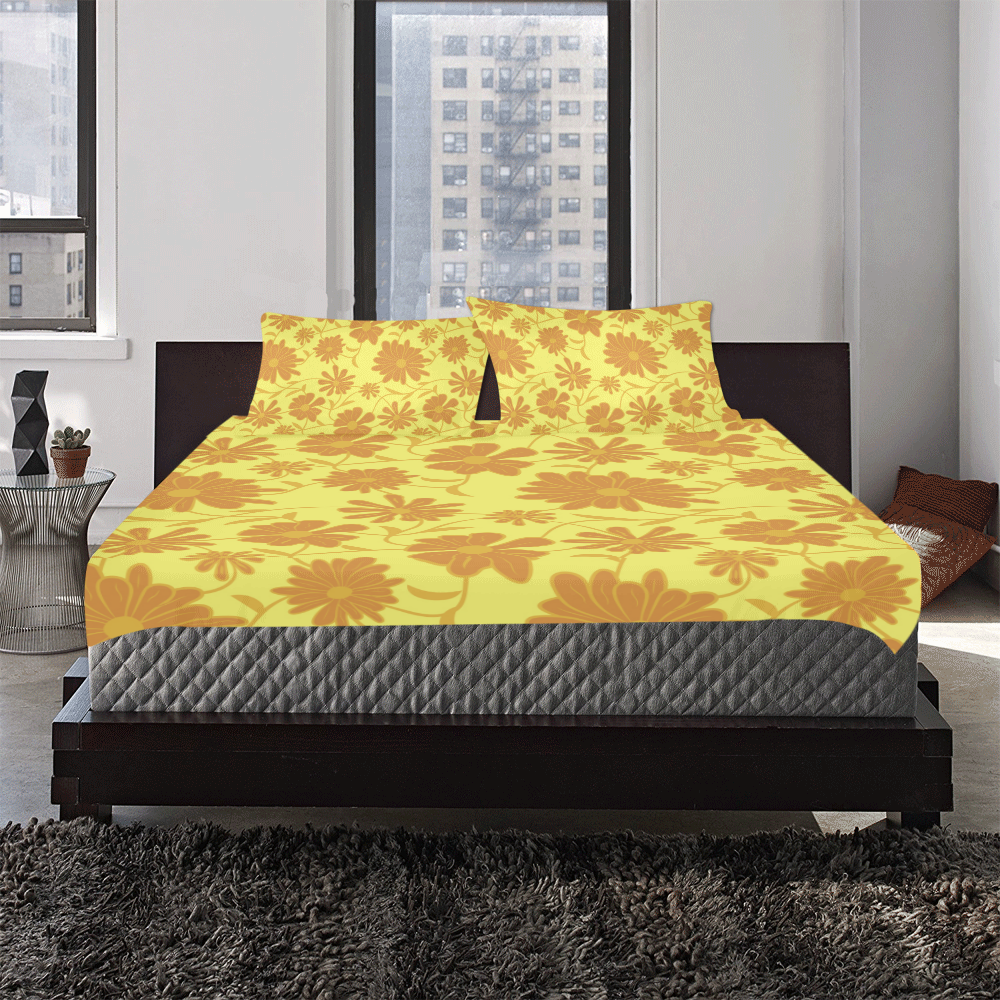 Orange daisy 3-Piece Bedding Set