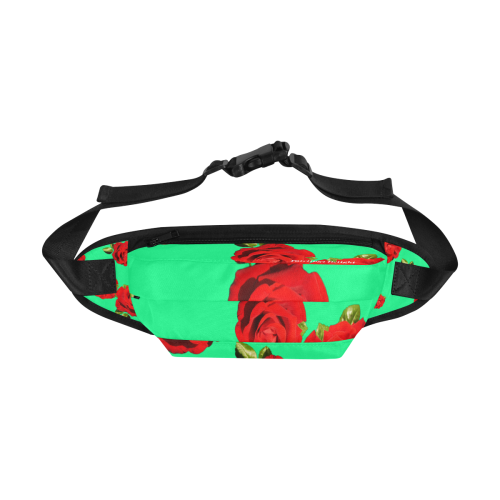 Fairlings Delight's Floral Luxury Collection- Red Rose Fanny Pack/Large 53086a11 Fanny Pack/Large (Model 1676)