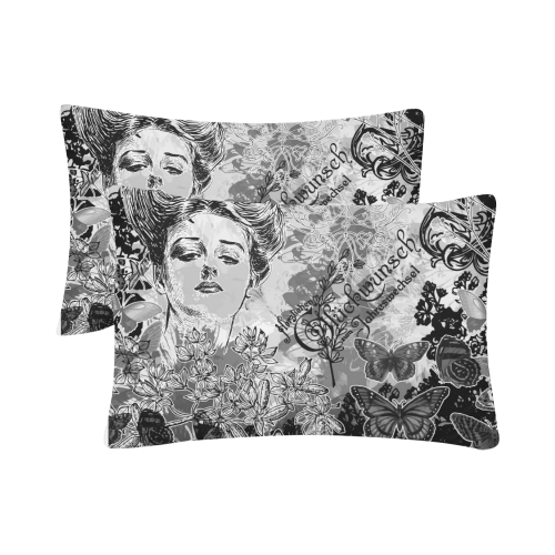 Lady and butterflies Custom Pillow Case 20"x 30" (One Side) (Set of 2)