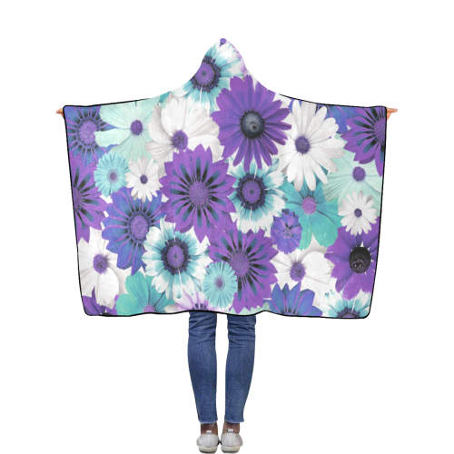 Spring Time Flowers 6 Flannel Hooded Blanket 40''x50''