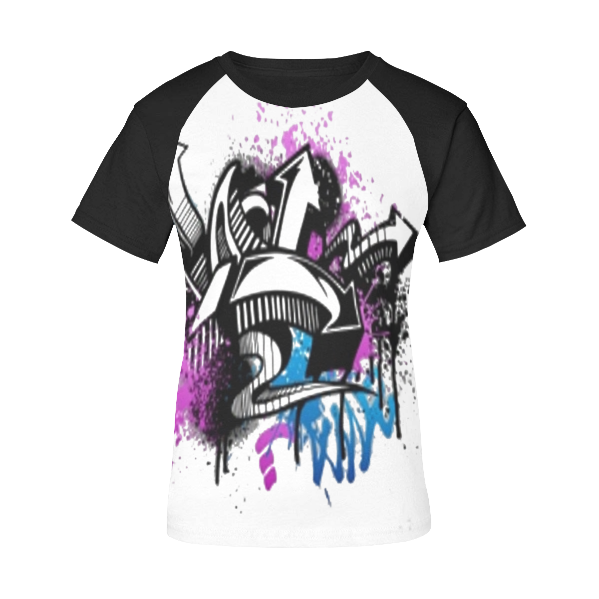 Abstract colors Women's Raglan T-Shirt/Front Printing (Model T62)