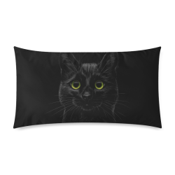 Black Cat Rectangle Pillow Case 20"x36"(Twin Sides)
