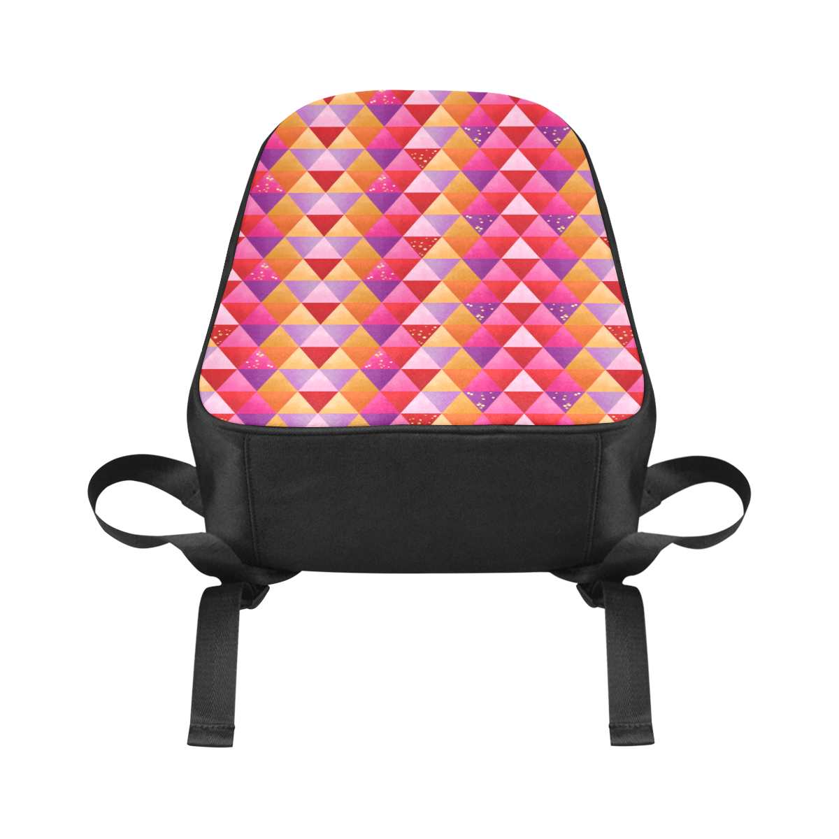Triangle Pattern - Red Purple Pink Orange Yellow Fabric School Backpack (Model 1682) (Large)