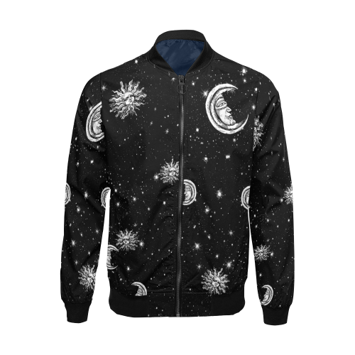 Mystic Stars, Moon and Sun All Over Print Bomber Jacket for Men (Model H19)