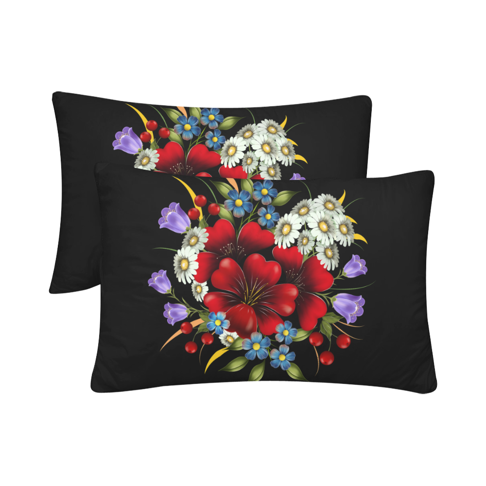 Bouquet Of Flowers Custom Pillow Case 20"x 30" (One Side) (Set of 2)