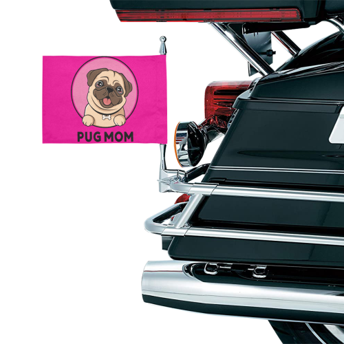 Pug Mom Motorcycle Flag (Twin Sides)