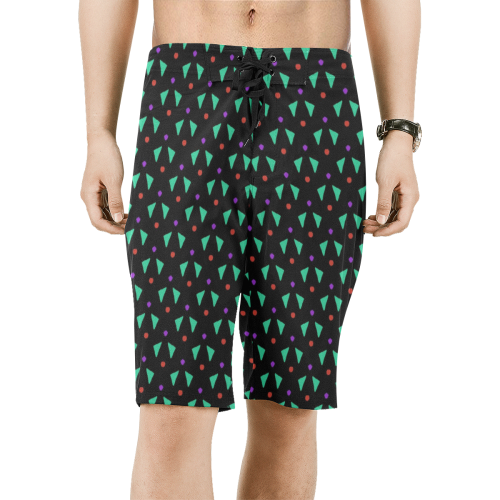 Funny Doodle Pattern 2B by JamColors Men's All Over Print Board Shorts (Model L16)