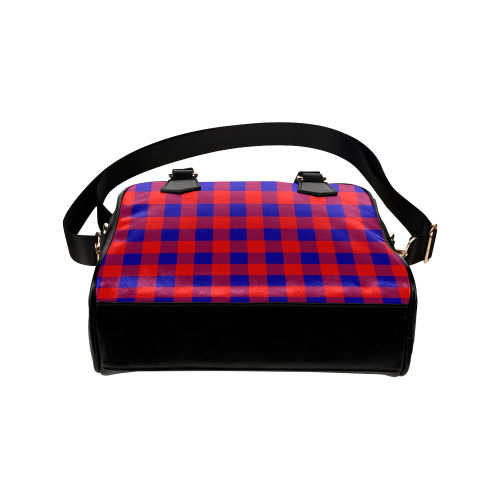 Red and Blue Checkered Shoulder Handbag (Model 1634)