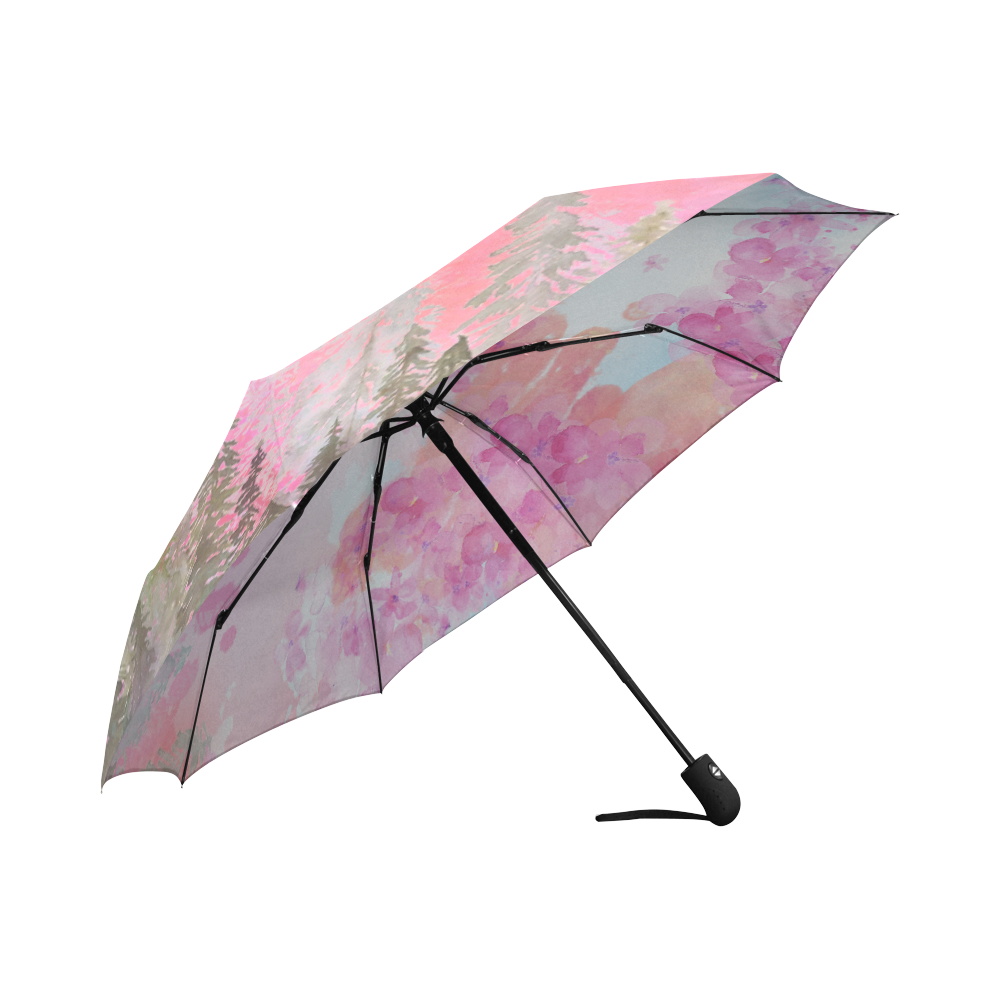 Little Deer in the Magic Pink Forest Auto-Foldable Umbrella (Model U04)