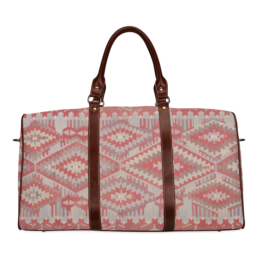 Ethnic red and grey vintage travel bag Waterproof Travel Bag/Small (Model 1639)