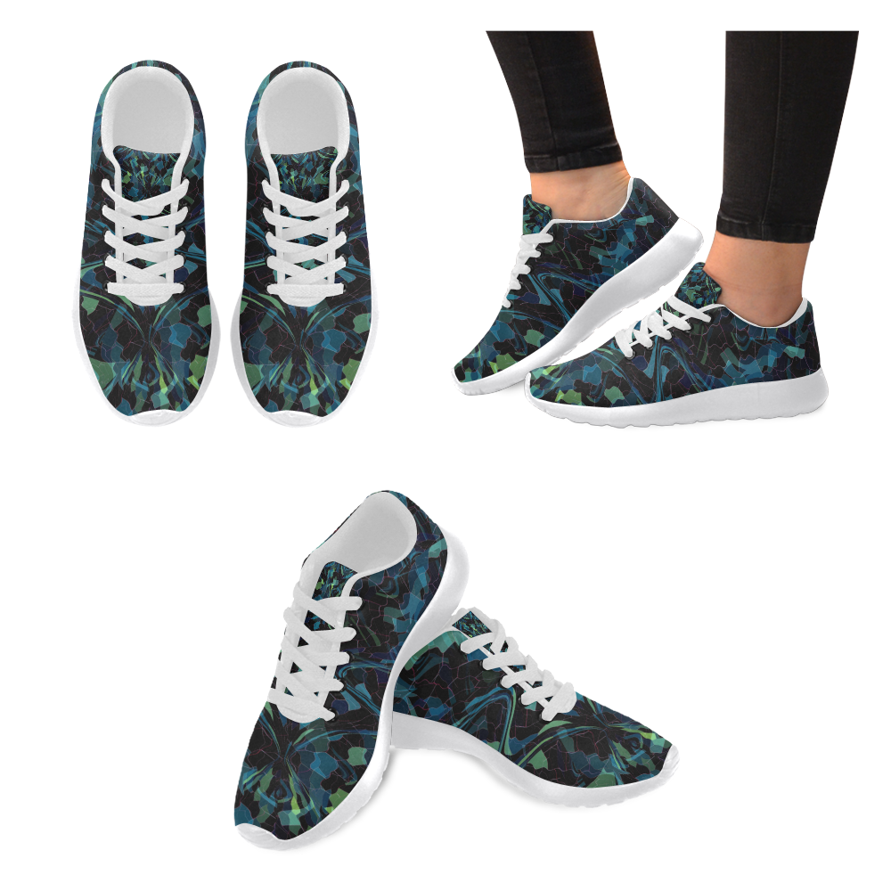 Blue Mosaic Women's Running Shoes/Large Size (Model 020)
