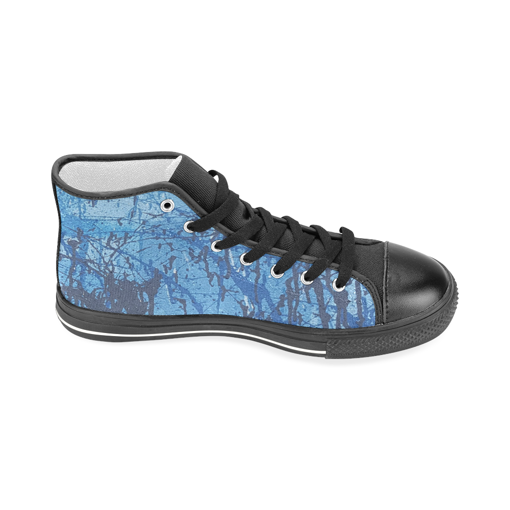 Blue splatters Men’s Classic High Top Canvas Shoes (Model 017)