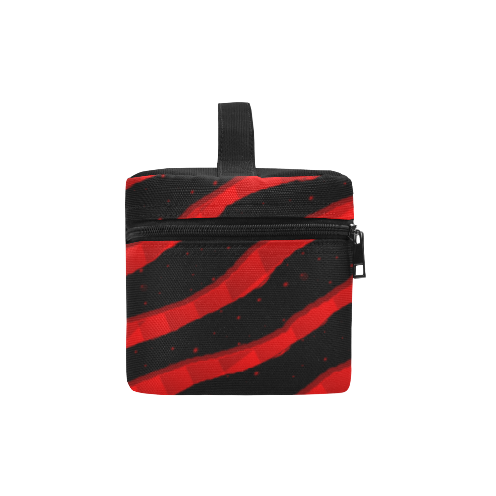 Ripped SpaceTime Stripes - Red Cosmetic Bag/Large (Model 1658)