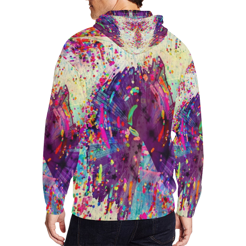 Paint Popart by Nico Bielow All Over Print Full Zip Hoodie for Men/Large Size (Model H14)