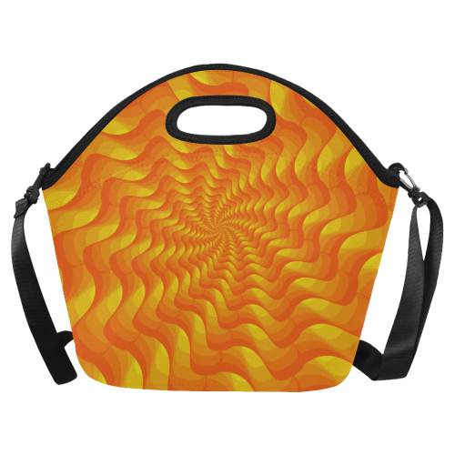 Orange shell wortex Neoprene Lunch Bag/Large (Model 1669)