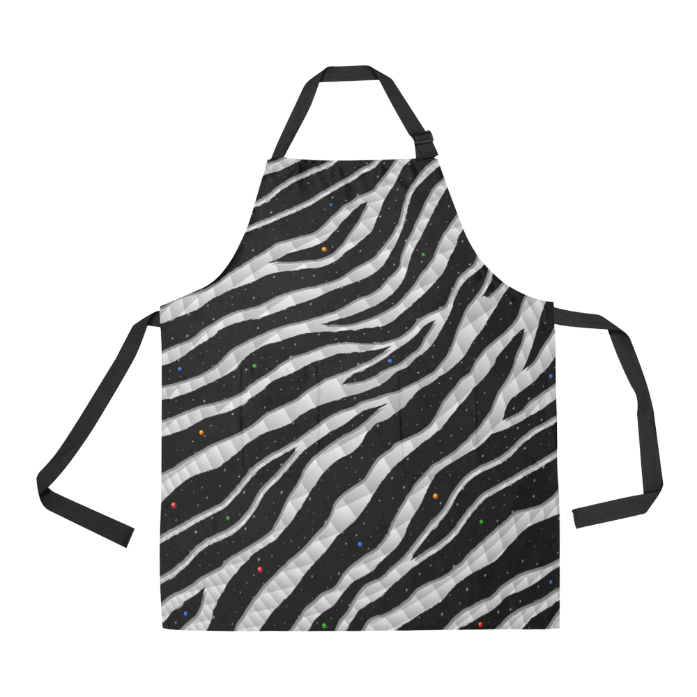 Ripped SpaceTime Stripes - White All Over Print Apron