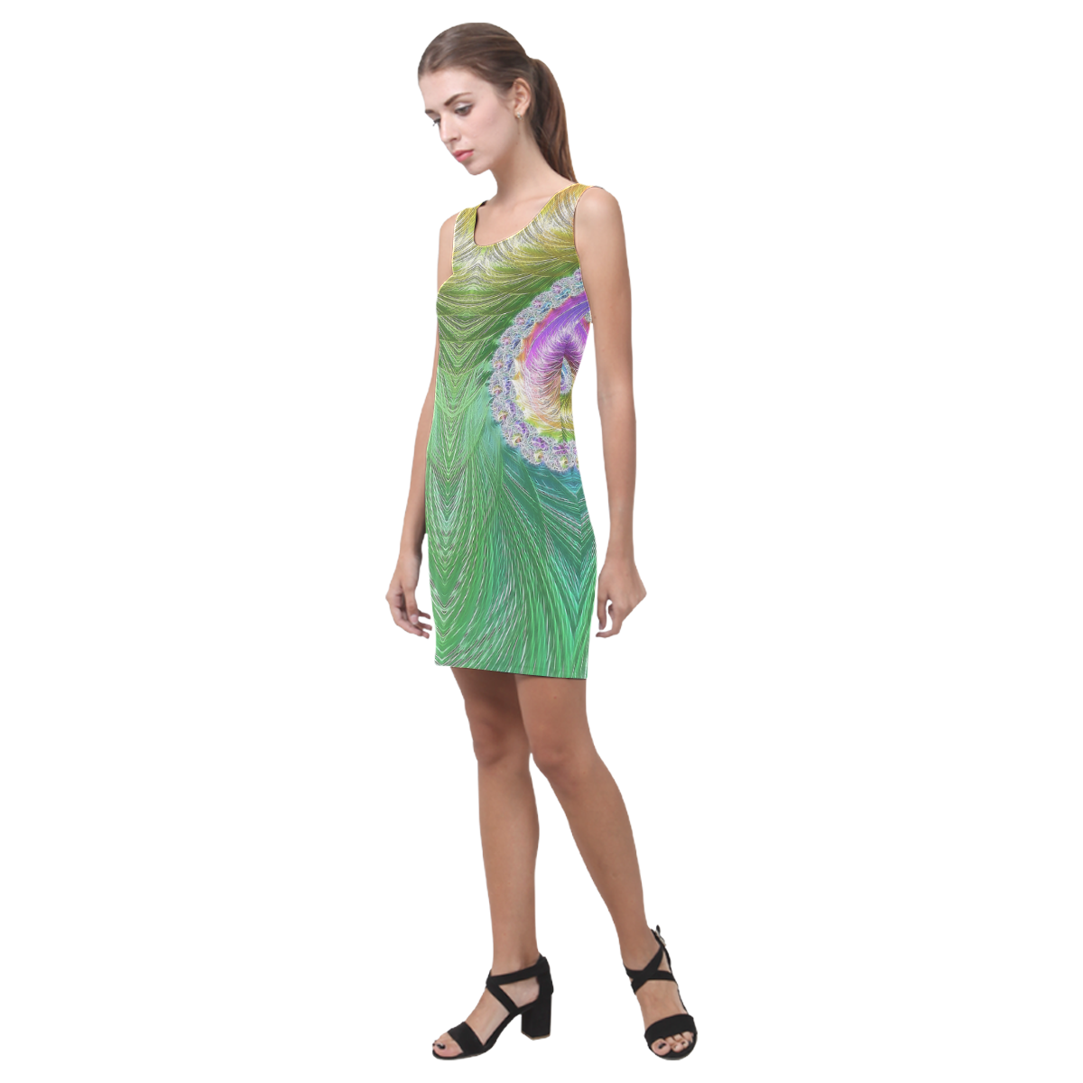 Frax Fractal Rainbow Medea Vest Dress (Model D06)