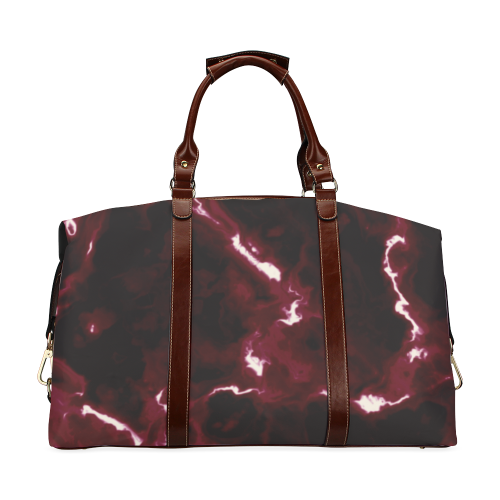 Red Marble - black white and red marble pattern Classic Travel Bag (Model 1643) Remake