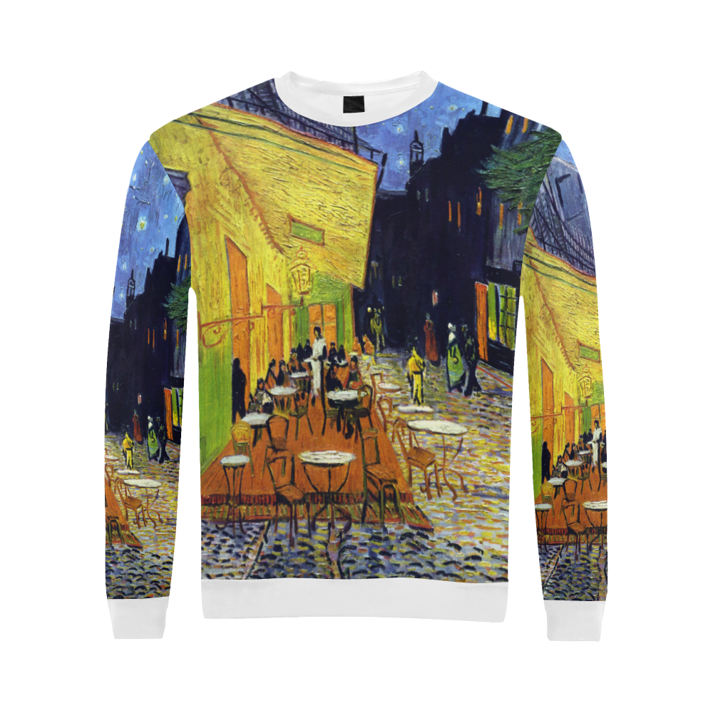 Vincent Willem van Gogh - Cafe Terrace at Night All Over Print Crewneck Sweatshirt for Men (Model H18)