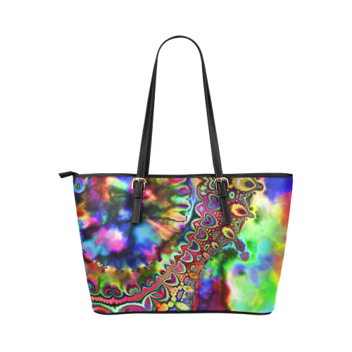 Ride The Rainbow Leather Tote Bag/Small (Model 1651)