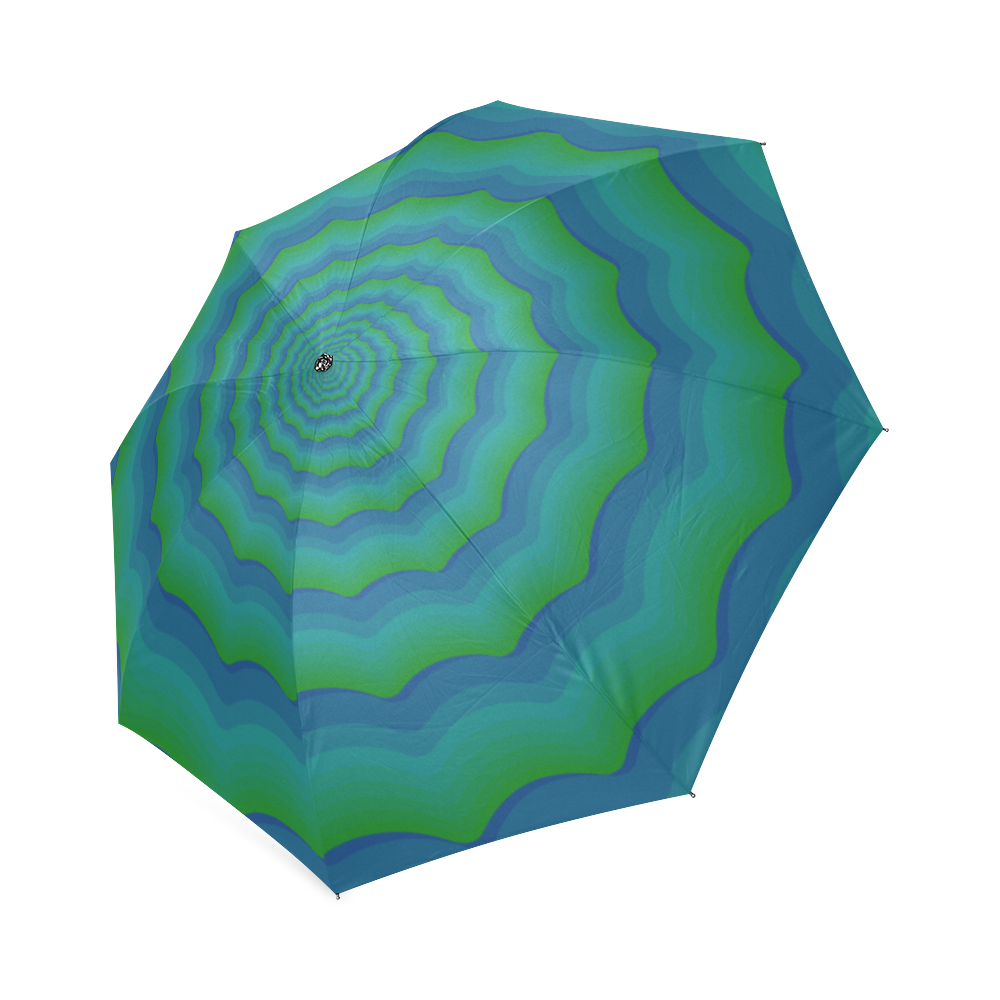 Green blue vortex Foldable Umbrella (Model U01)