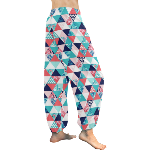 Flamingo Triangle Pattern Women's All Over Print Harem Pants (Model L18)