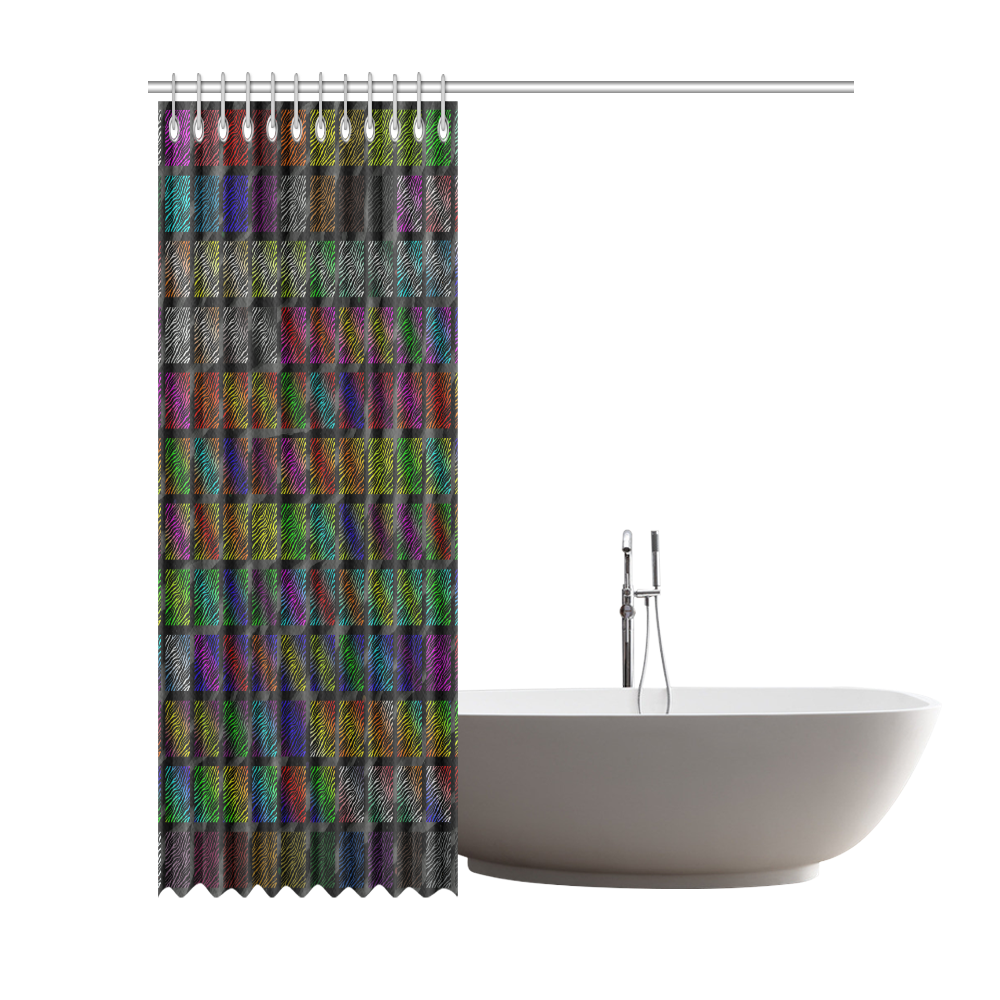 Ripped SpaceTime Stripes Collection Shower Curtain 72"x84"