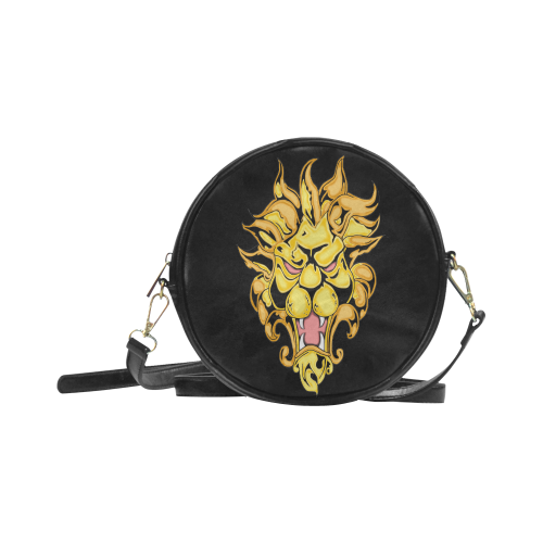 Gold Metallic Lion Round Sling Bag (Model 1647)