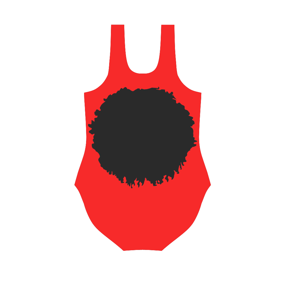 Red Curly Diva Swimsuit Vest One Piece Swimsuit (Model S04)
