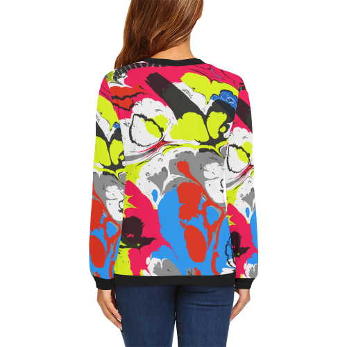 Colorful distorted shapes2 All Over Print Crewneck Sweatshirt for Women (Model H18)