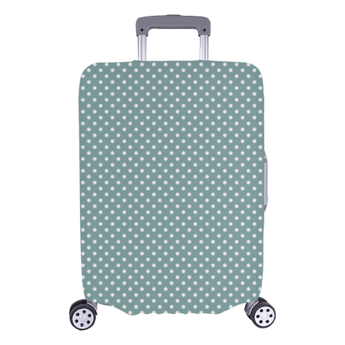Silver blue polka dots Luggage Cover/Large 26"-28"