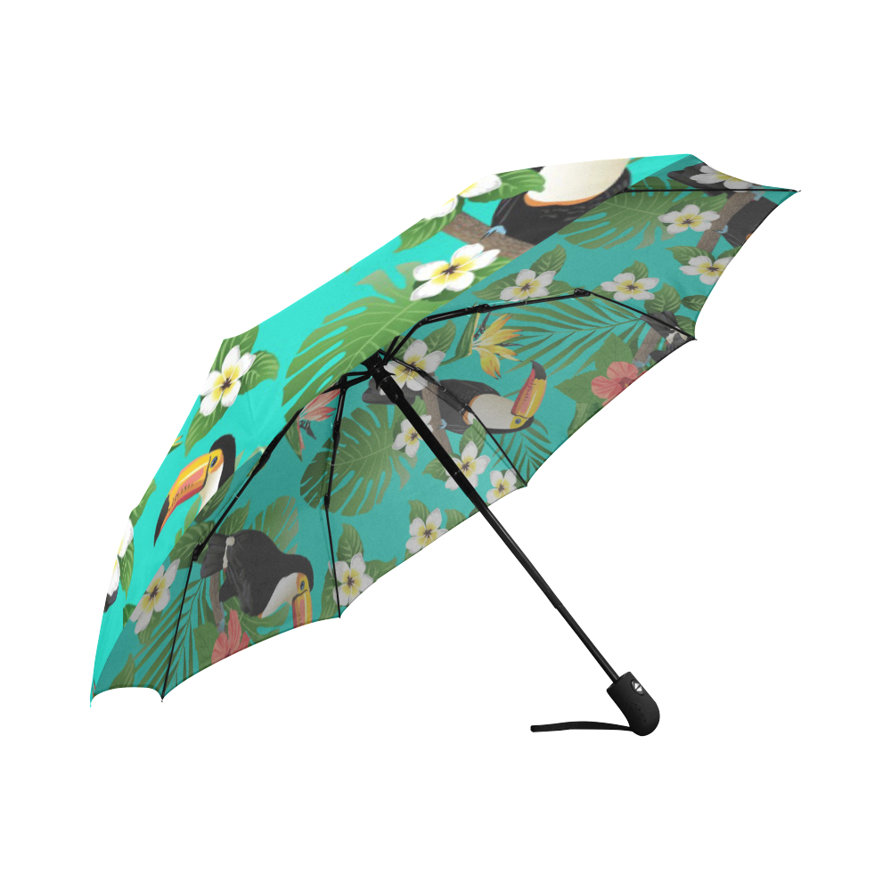 Tropical Summer Toucan Pattern Auto-Foldable Umbrella (Model U04)