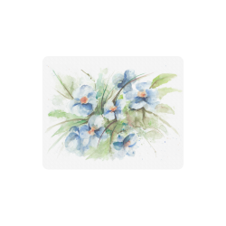 Fantasy Floral Blue Original Watercolor Rectangle Mousepad
