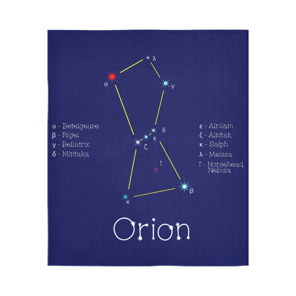 Star constellation Orion funny astronomy sky space Cotton Linen Wall Tapestry 51"x 60"
