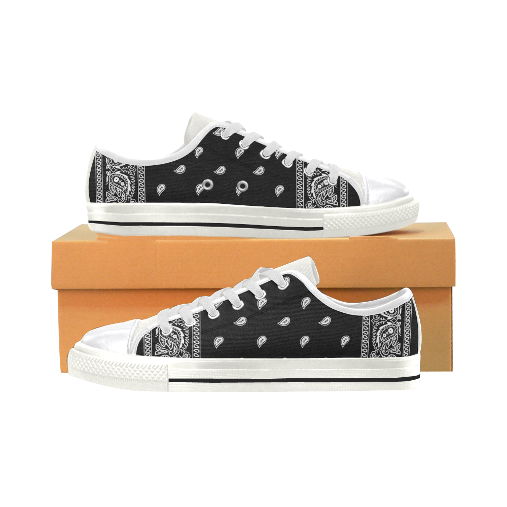 Black Bandana Women's Classic Canvas Shoes (Model 018)