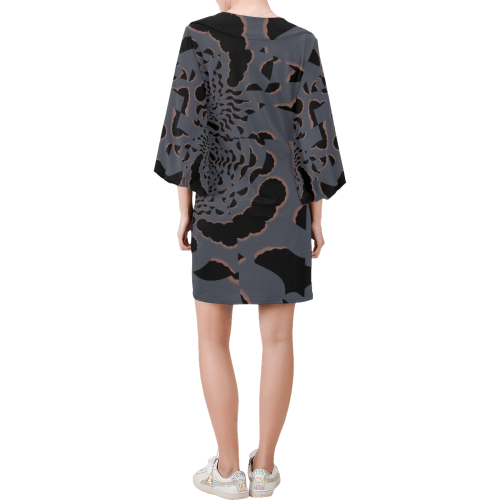 Dimensional Abstract Bell Sleeve Dress (Model D52)