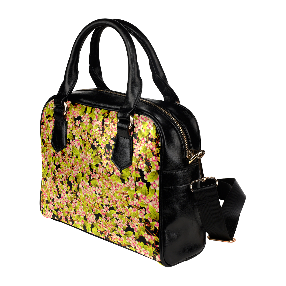 Flower Pattern Shoulder Handbag (Model 1634)