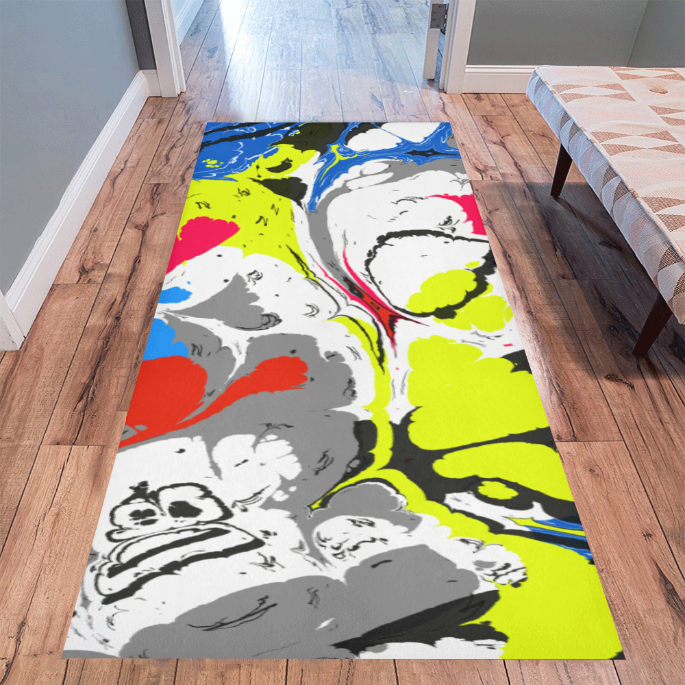 Colorful distorted shapes2 Area Rug 9'6''x3'3''