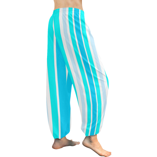Summer Blues Stripes Women's All Over Print Harem Pants (Model L18)