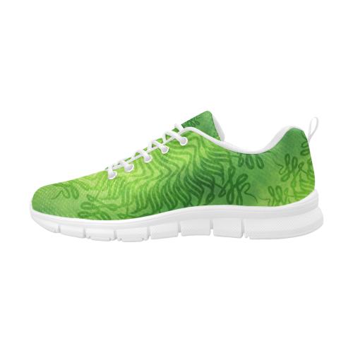Neon Green Women's Breathable Running Shoes (Model 055)