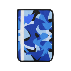 Camouflage Abstract Blue and Black Car Seat Belt Cover 7''x10''