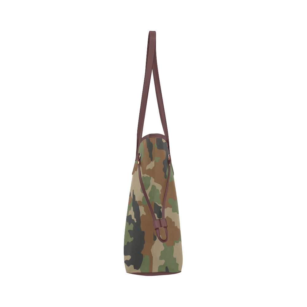 Woodland Camo Pattern Clover Canvas Tote Bag (Model 1661)