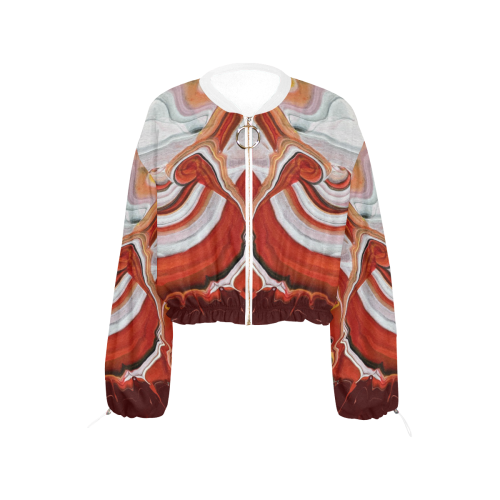 Creepy Clown Gets His Face Smushed 1 Cropped Chiffon Jacket for Women (Model H30)