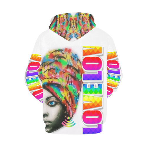 love nation All Over Print Hoodie for Women (USA Size) (Model H13)