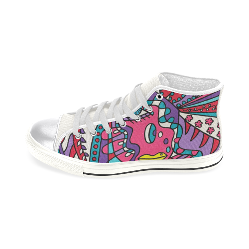 Tickled Women's Classic High Top Canvas Shoes (Model 017)