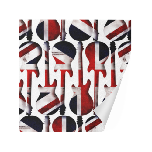 Union Jack British UK Flag Guitars Gift Wrapping Paper 58"x 23" (3 Rolls)