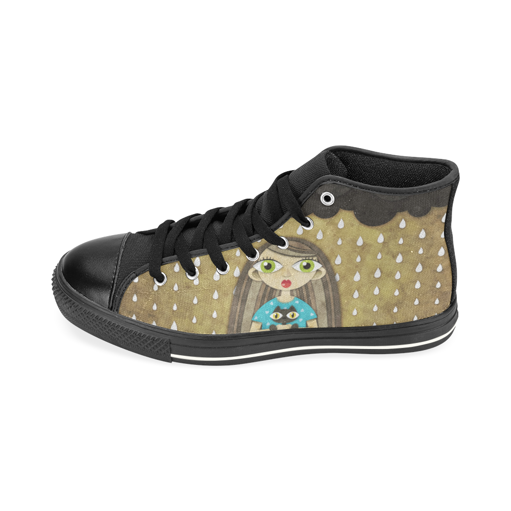 We Love Rain High Top Canvas Shoes for Kid (Model 017)
