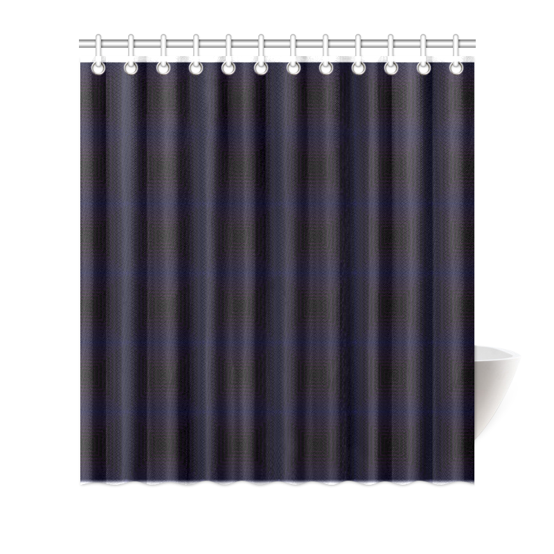 Royal blue on black squares Shower Curtain 66"x72"