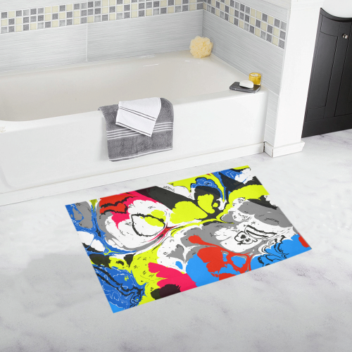 Colorful distorted shapes2 Bath Rug 20''x 32''